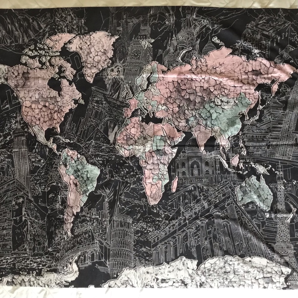 Society6 world map tapestry